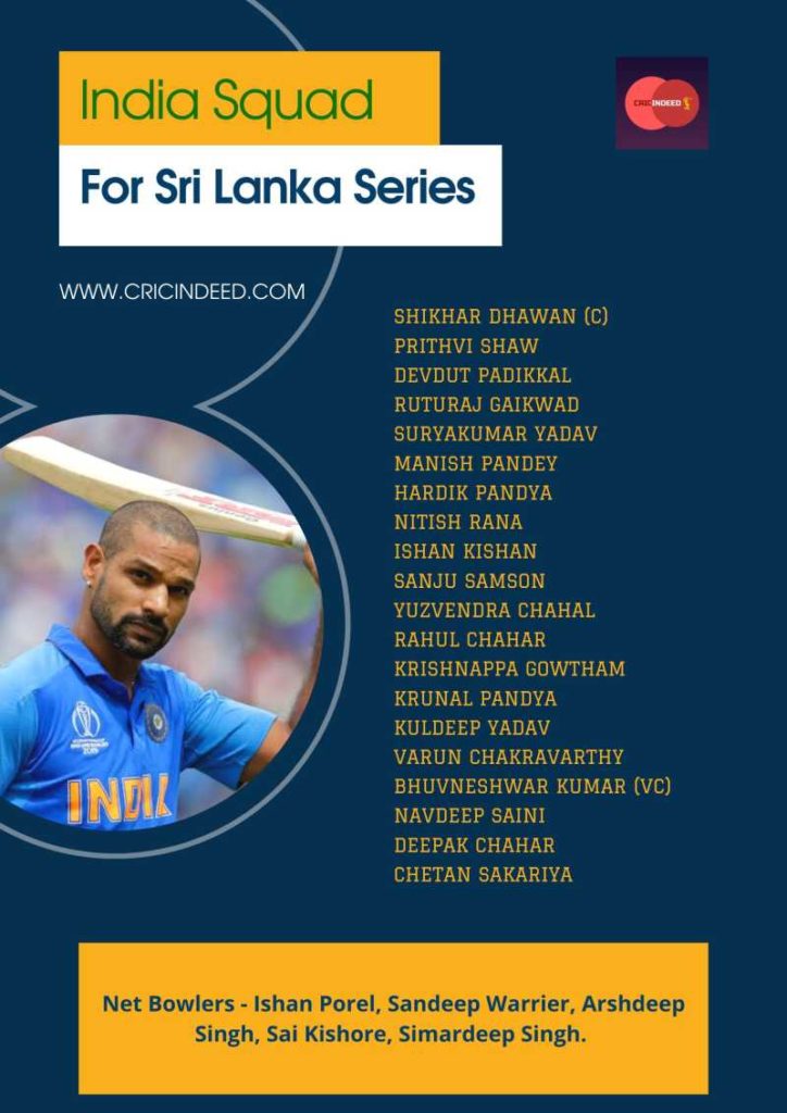 indian team for sri lanka tour july 2021