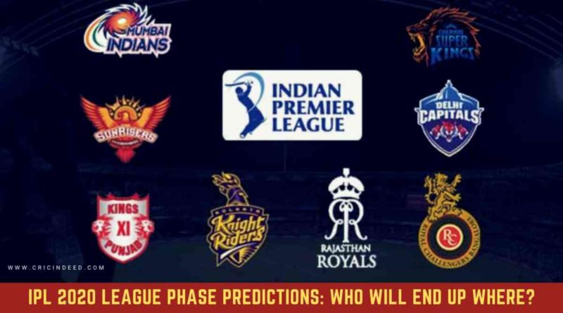 IPL 2020 League Phase Predictions