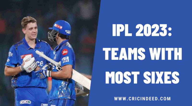 IPL 2023: Teams with Most Sixes