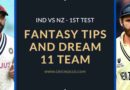 1st Test IND vs NZ Fantasy Predictions