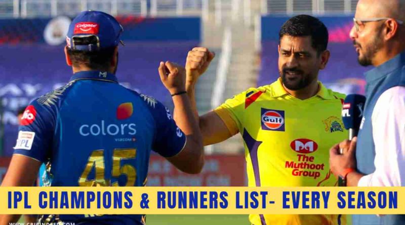 ipl winners list