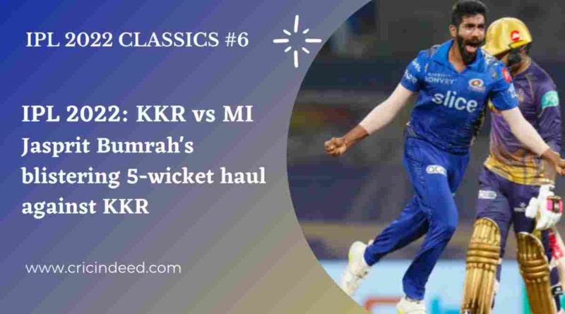 jasprit bumrah 5/10 vs kkr