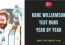 kane williamson yearwise test runs