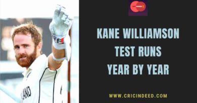 kane williamson yearwise test runs