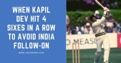 Kapil Dev hitting 4 sixes in a row
