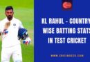 kl rahul countrywise test batting stats