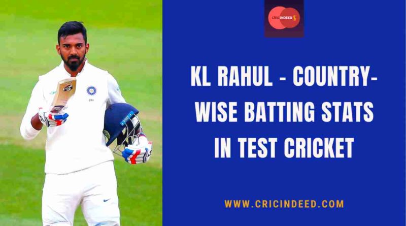 kl rahul countrywise test batting stats