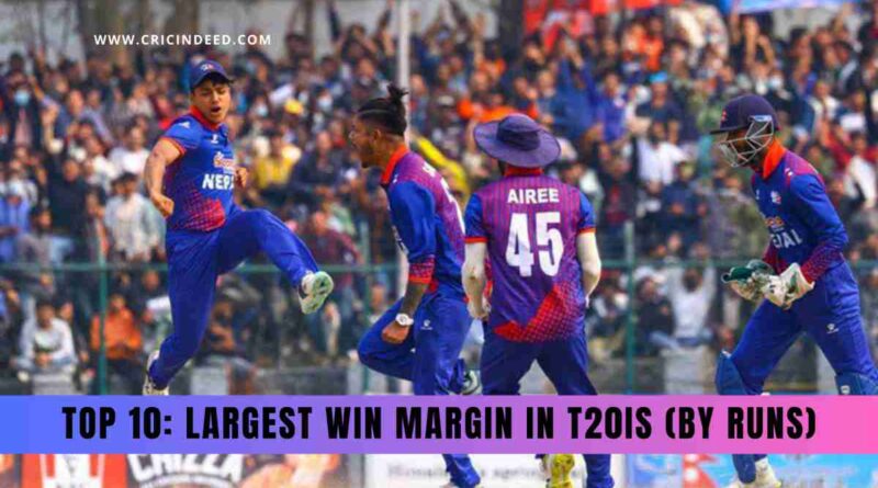 Largest Win Margin in T20Is (by Runs)