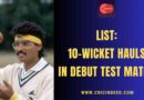 List: 10-Wicket Hauls in Debut Test Match