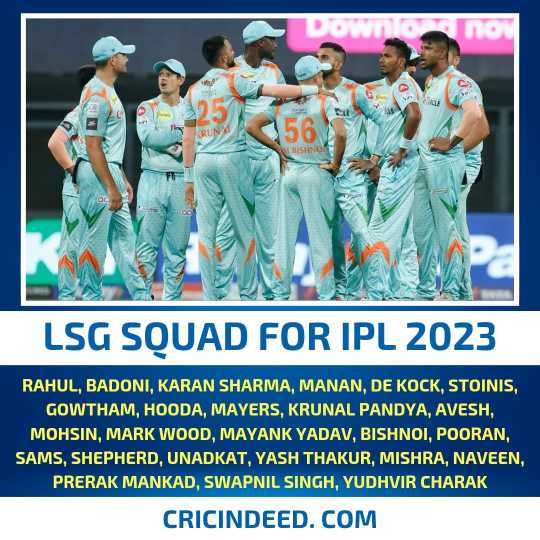 Lucknow Super Giants 2023 Squad