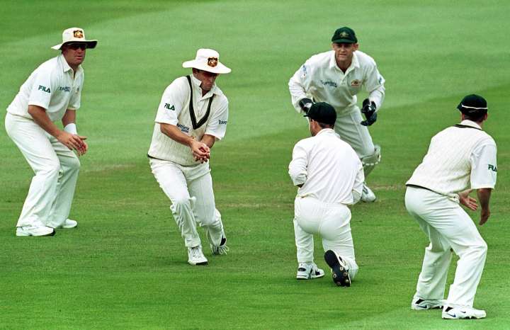 Mark Waugh and Ricky Ponting at Australian Slip cordon