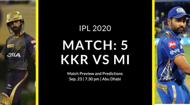 Match 5 KKR vs MI Preview