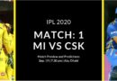 MI vs CSK IPL 2020 Match Preview