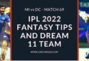 mi vs dc ipl 2022 dream11 predictions