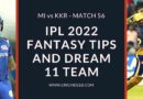 mi vs kkr 2022 dream11 predictions