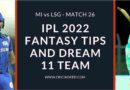 MI vs LSG 2022 Dream11 Predictions