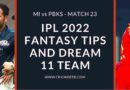 mi vs pbks dream11 predictions 2022