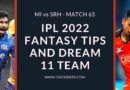 mi vs srh 2022 dream11 predictions