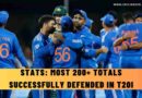 Stats: Most 200+ Totals Successfully Defended in T20I Cricket