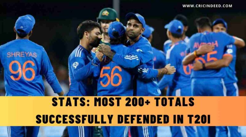 Stats: Most 200+ Totals Successfully Defended in T20I Cricket
