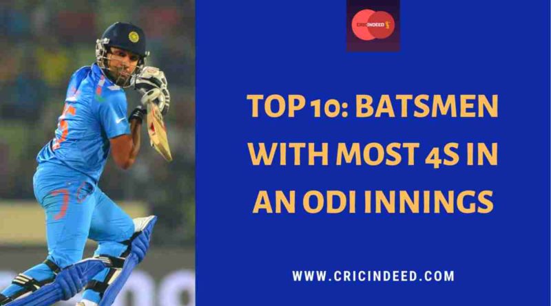most 4s in an odi innings