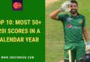 most 50+ scores in t20 in a year