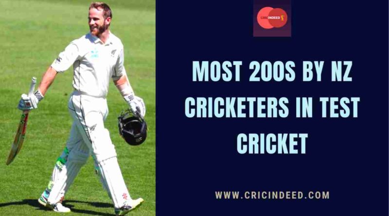 most double centuries in test cricket by new zealand cricketers