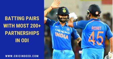 Most double century partnerships in odi