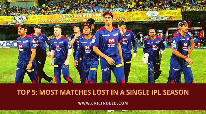 most matches lost in a single ipl season
