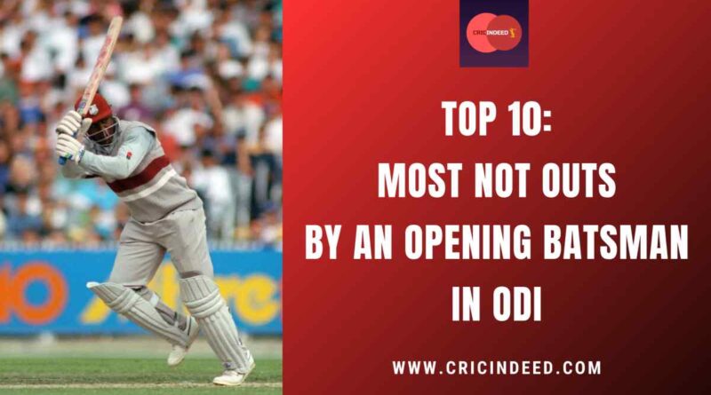 Most Not Outs by an Opening Batsman in ODI