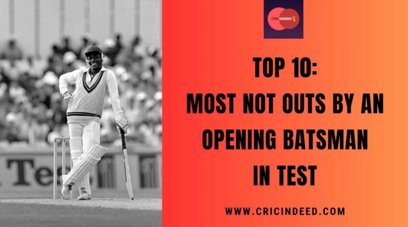 Most Not Outs by an Opening Batsman in Test