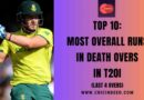 Most Overall Runs in Death Overs in T20I