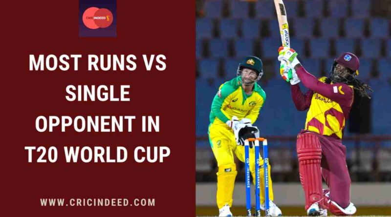 Most runs against a single team in T20 World Cup