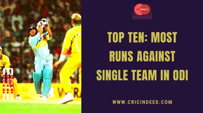 most runs against one team in odi