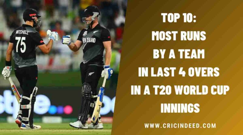 Top 10: Most Runs by a Team in Last 4 Overs in a T20 World Cup Innings