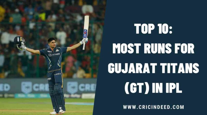Top 10: Most Runs for Gujarat Titans (GT) in IPL History