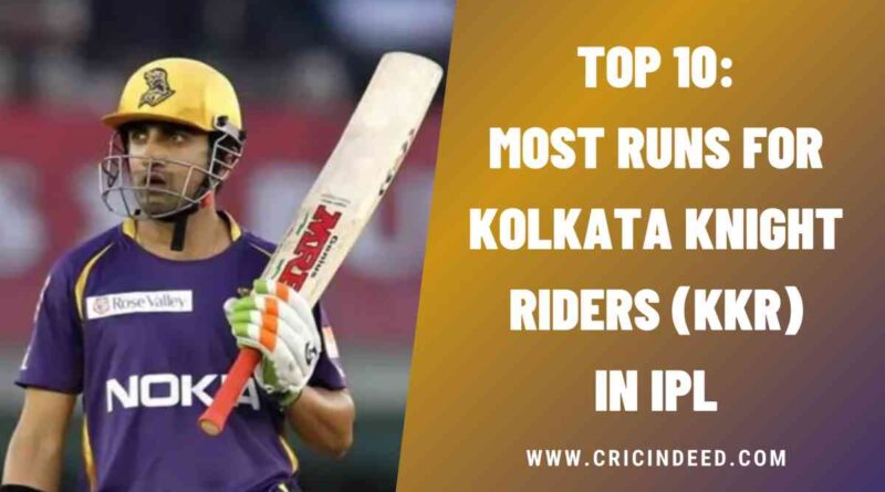 Top 10: Most Runs for Kolkata Knight Riders (KKR) in IPL History