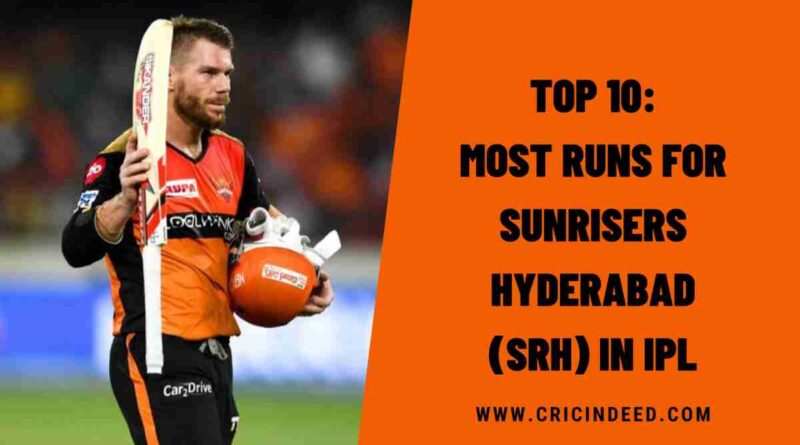 Top 10: Most Runs for Sunrisers Hyderabad (SRH) in IPL History