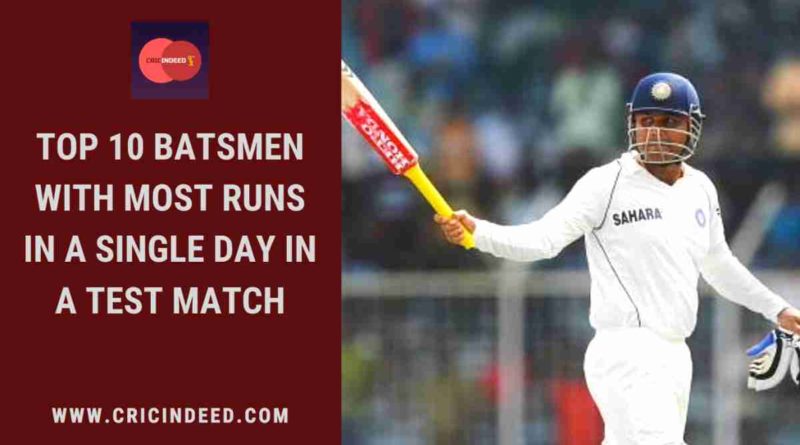 most runs in a single day of a test match