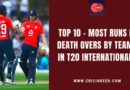 most runs scored in death overs by teams in t20 internationals