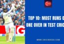 most runs off single over in Test