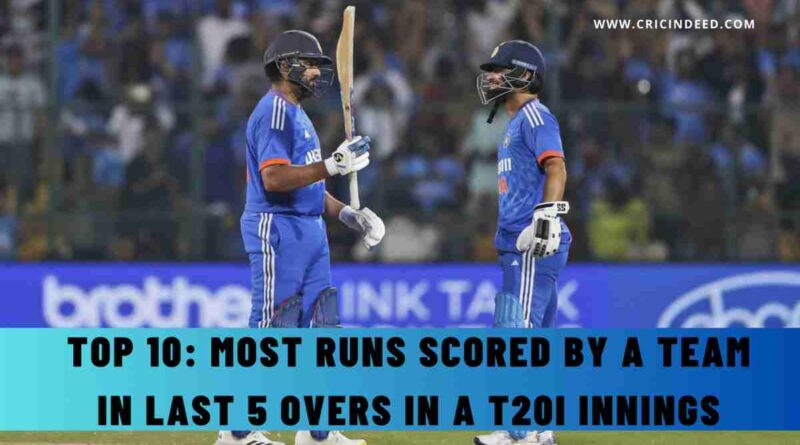 Most Runs Scored by a Team in Last 5 Overs in a T20I Innings