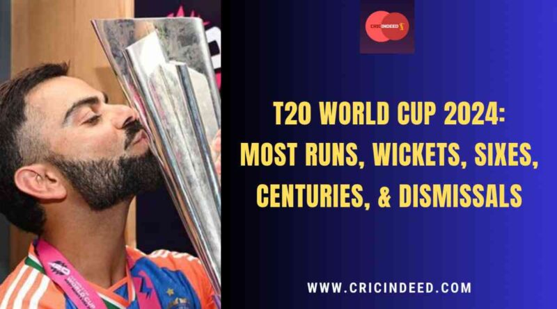 most runs wickets catches sixes in t20 world cup 2024