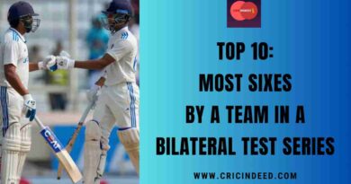 Top 10: Most Sixes by a Team in a Bilateral Test Series