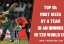 Top 10: Most Sixes by a Team in an Innings in T20 World Cup