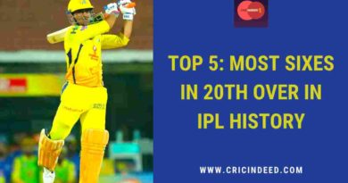 most sixes in 20th over in ipl