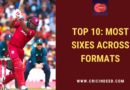 most sixes in all formats combined