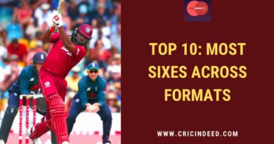 most sixes in all formats combined
