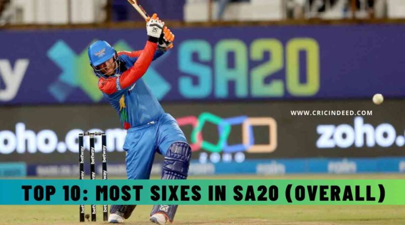 Most Sixes in SA20 (Overall)