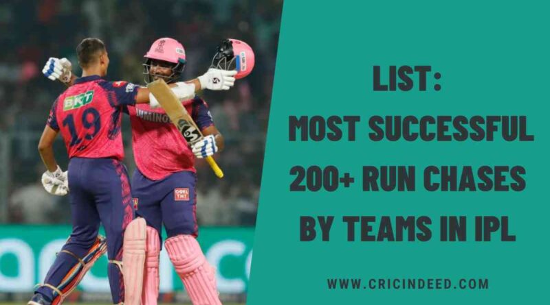 List: Most Successful 200+ Run Chases by Teams in IPL